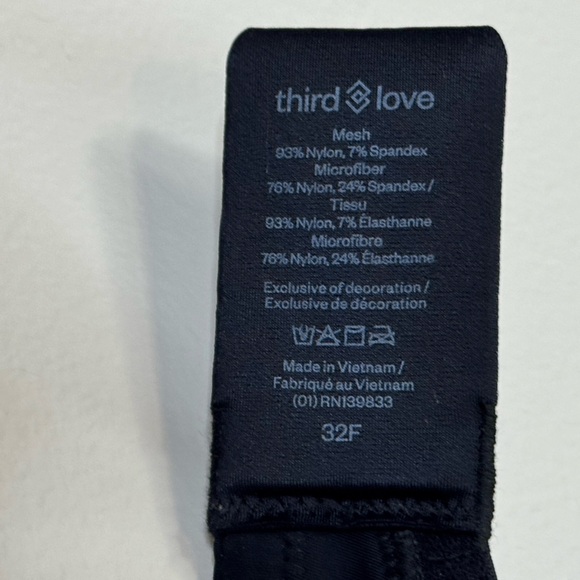 Thirdlove 24/7 Classic Uplift Plunge Mesh Bra Size 32F In Black - Picture 12 of 12